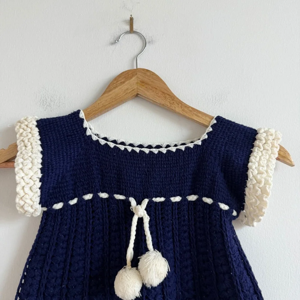 Vintage Handmade Crochet‎ Knit Dress
